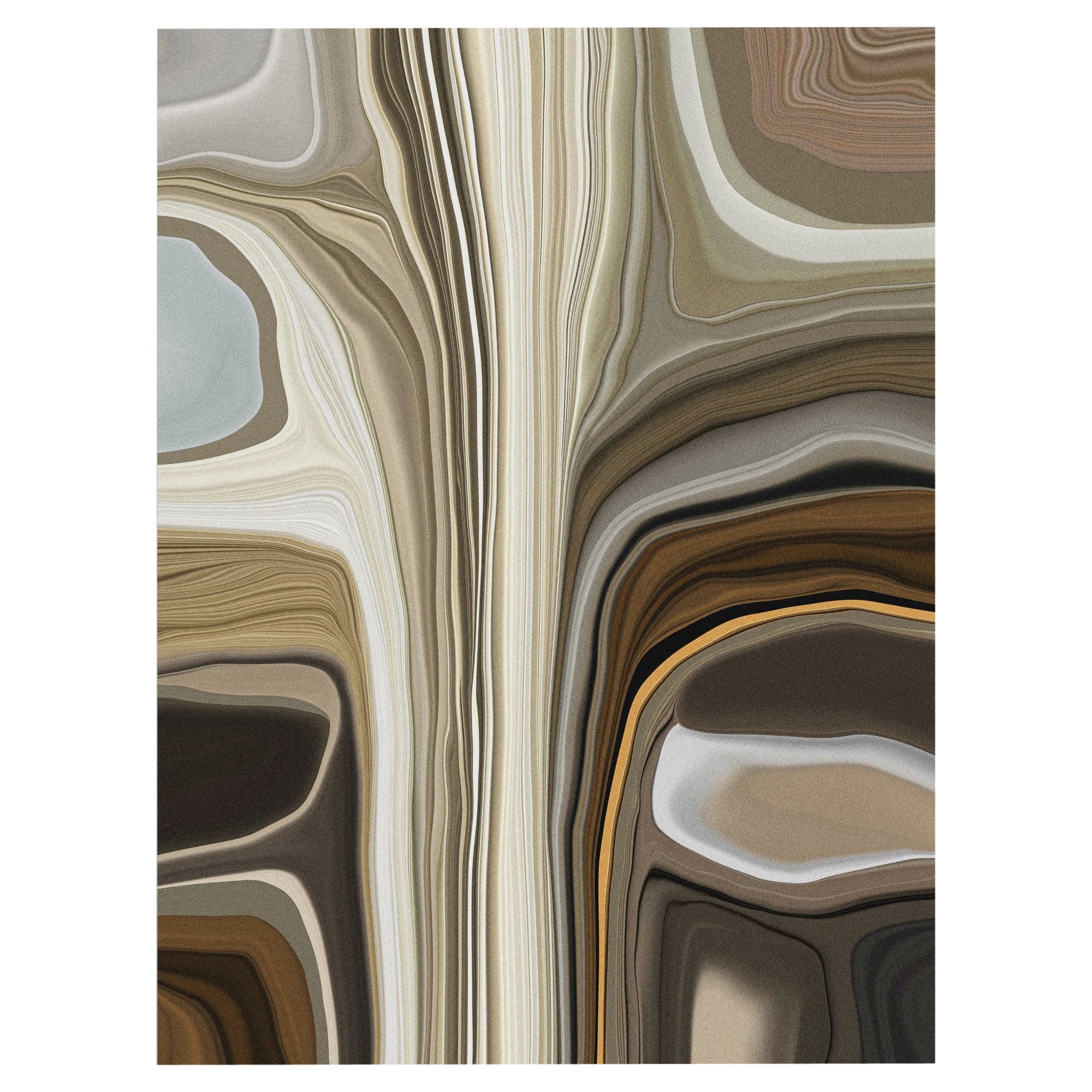 Tapis rectangulaire Moooi en laine à grandes couches de marbre liquide par Claire Vos