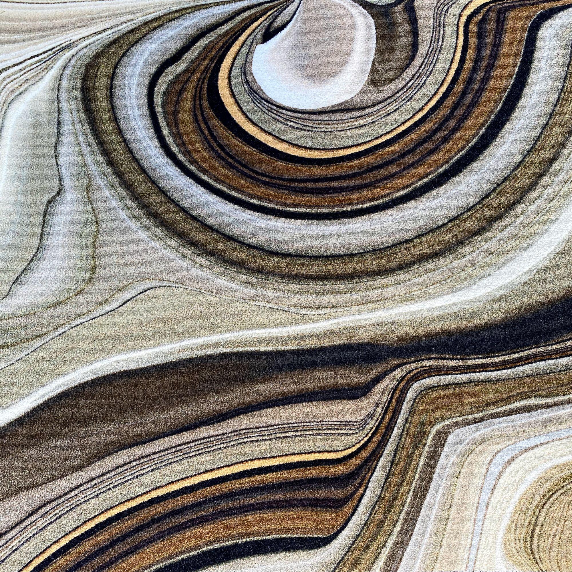 Olandese Tappeto rotondo Moooi Large Liquid Layers Marl in poliammide a pelo corto di Claire Vos in vendita
