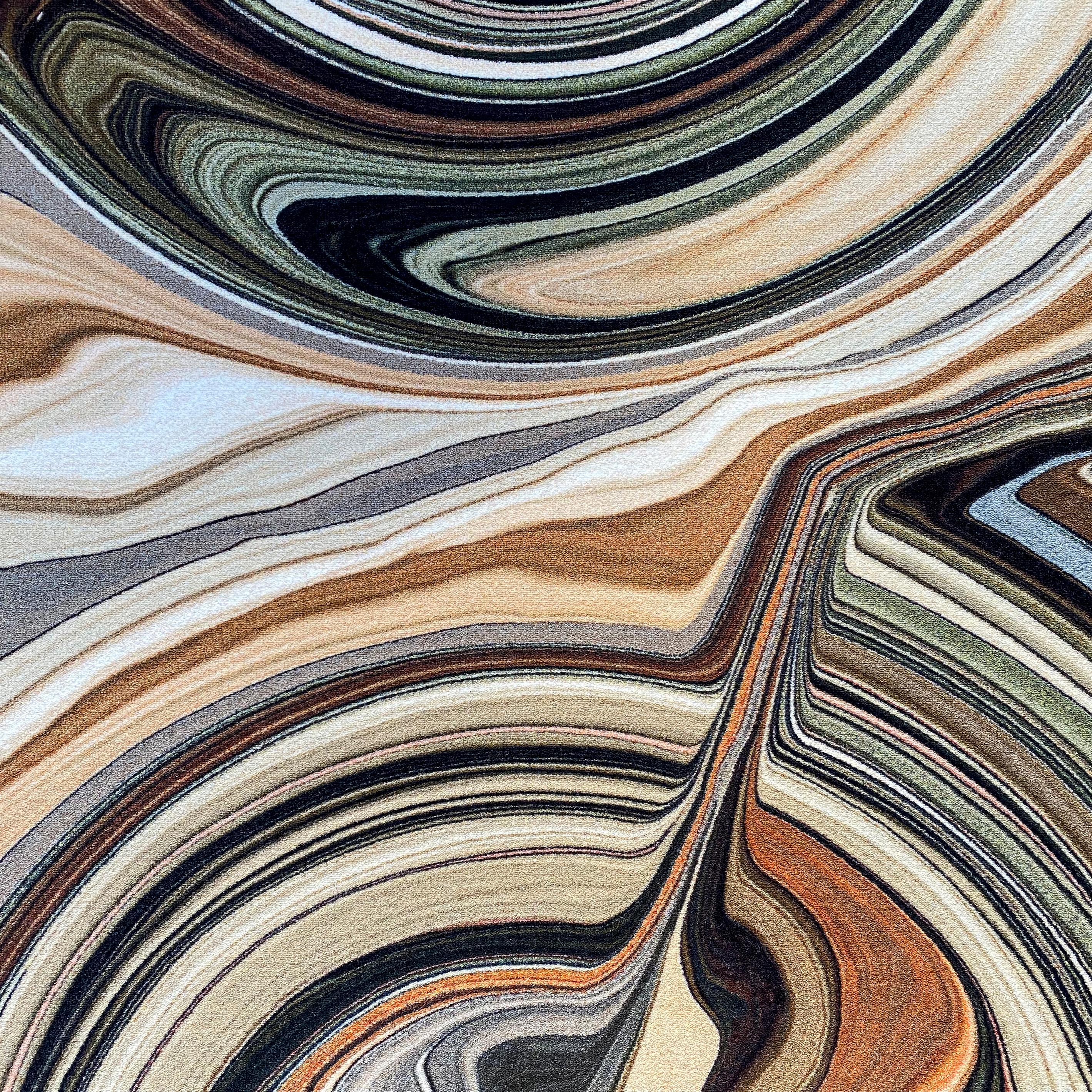Moooi - Grand tapis organique à grandes couches de galets en polyamide à poils bas de Claire Vos Neuf - En vente à Brooklyn, NY