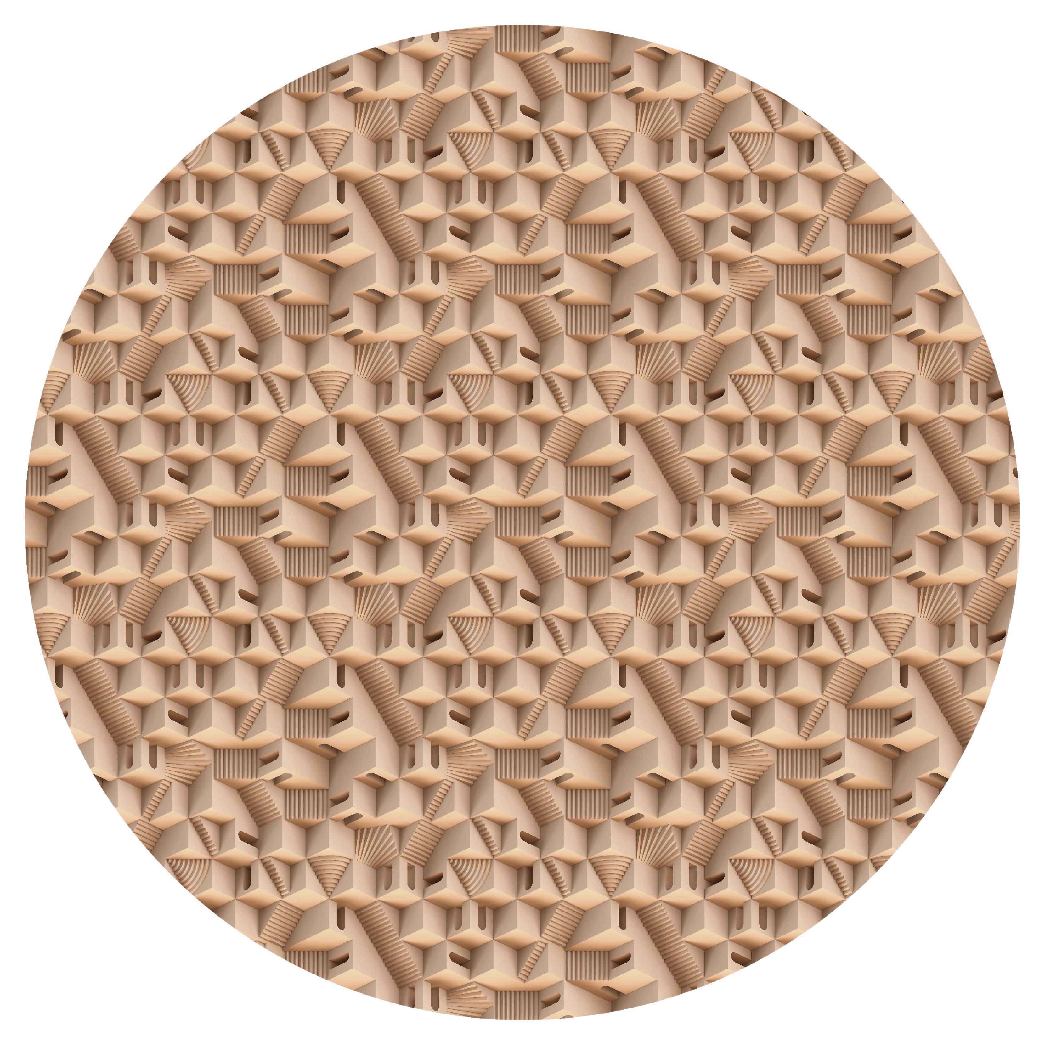 Großer runder Maze Puglia-Teppich aus Polyamide mit niedrigem Flor von Moooi