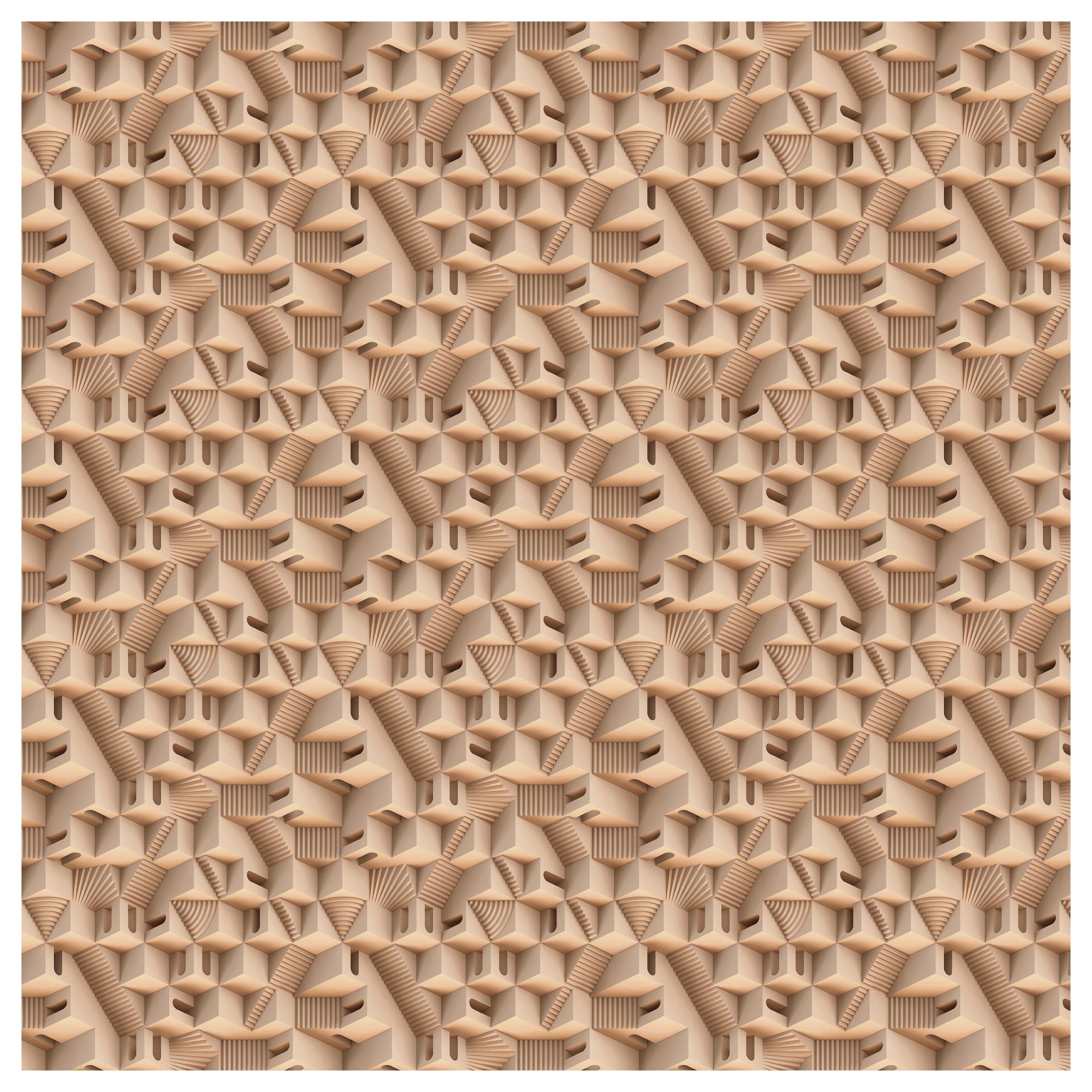 Moooi Large Maze Puglia Square Rugug in Wool with Blind Hem Finish by Note