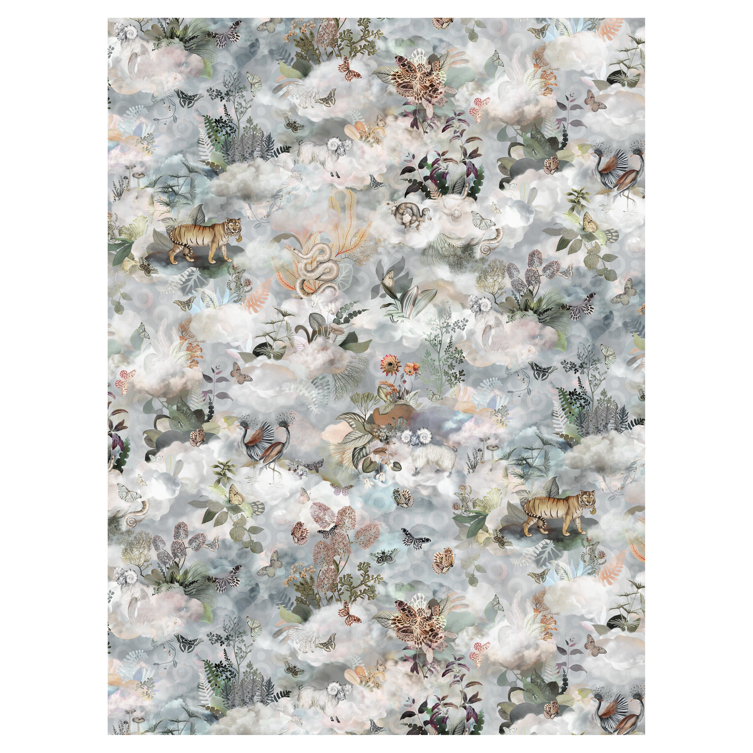 Moooi Grand tapis rectangulaire Memento Medley Dawn en polyamide à poils ras