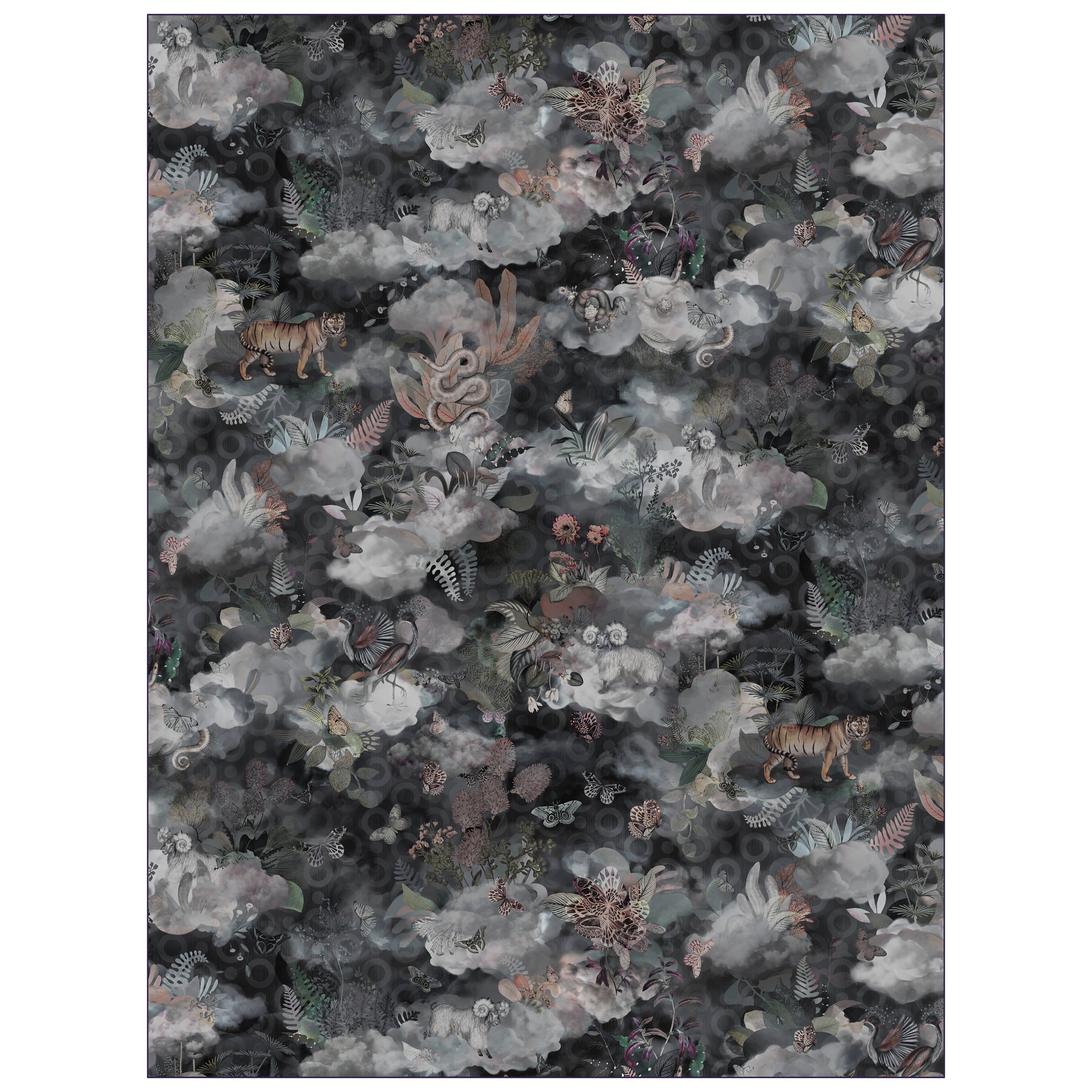 Moooi grand tapis de bureau rectangulaire Memento Medley Dusk en polyamide à poils bas