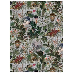 Moooi - Grand tapis rectangulaire en laine représentant une grande ménagerie d'animaux disparus en forme de nuages