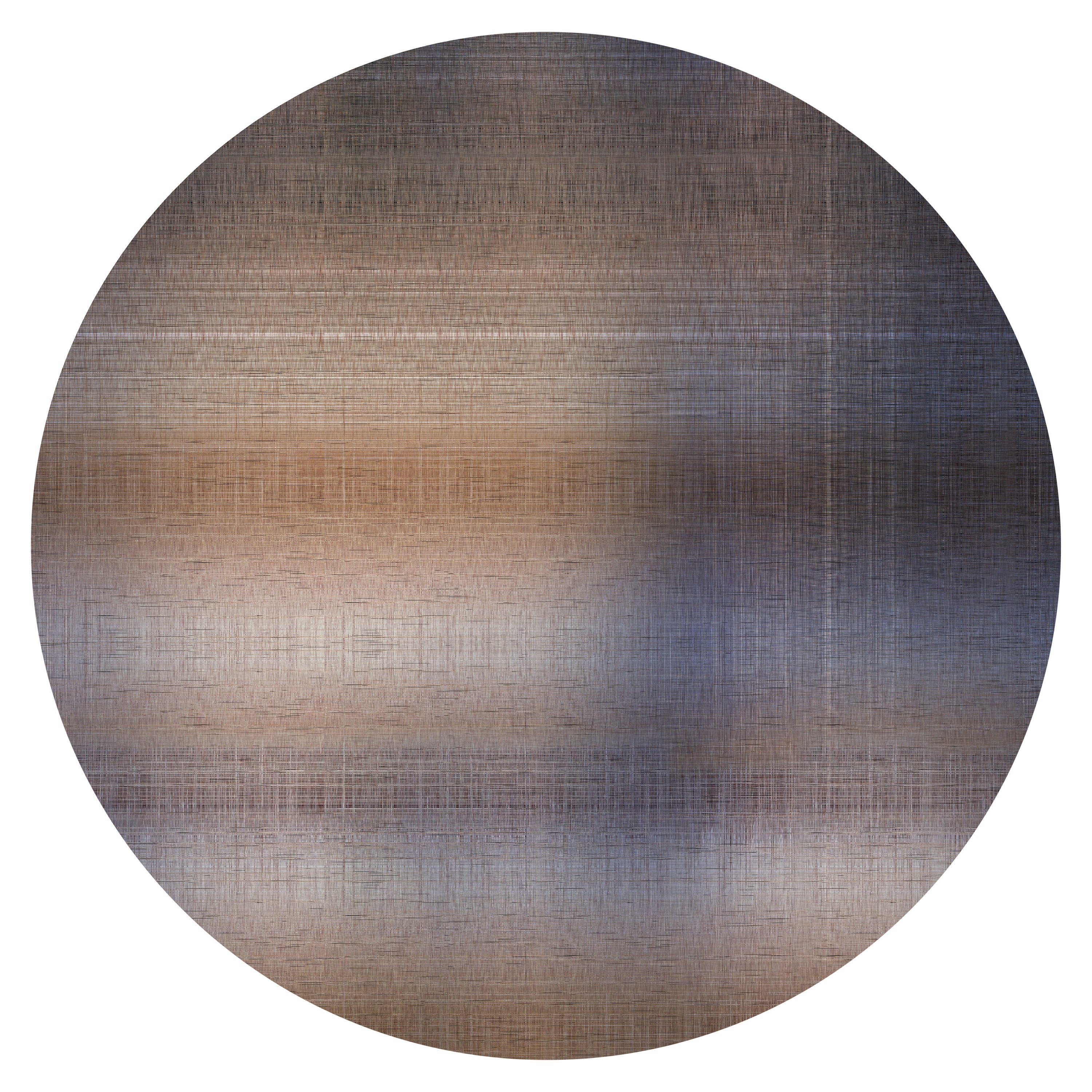 Moooi Grande toile de jean ronde en laine avec finition ourlet blind