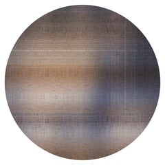 Moooi Grande toile de jean ronde en laine avec finition ourlet blind