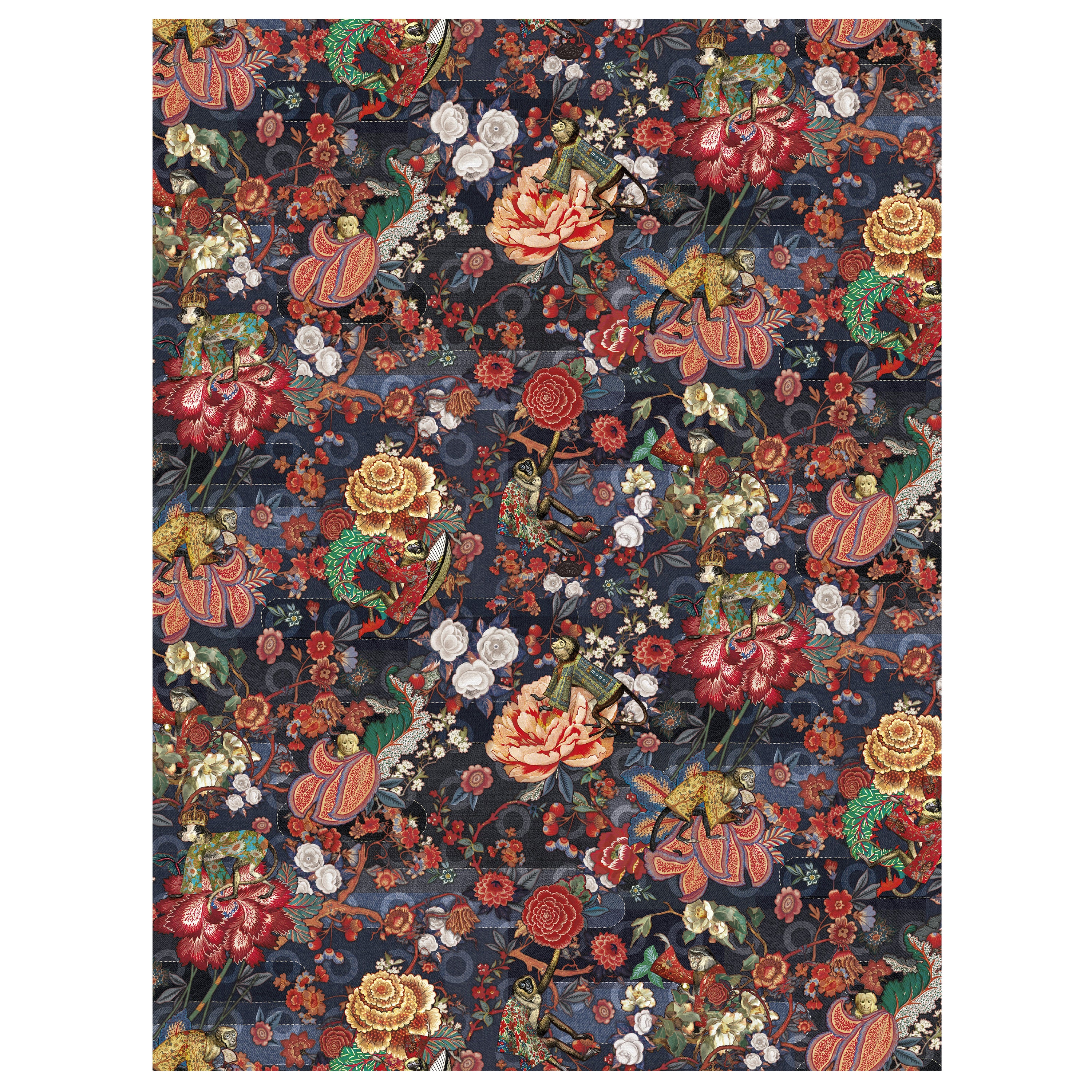 Moooi - Grand tapis rectangulaire Rendezvous Tokyo bleu indigo en polyamide à fil souple