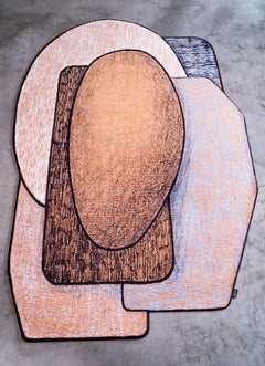 Moooi Large Sketched Collage Rug in Wool with Blind Hem by Joost van Bleiswijk