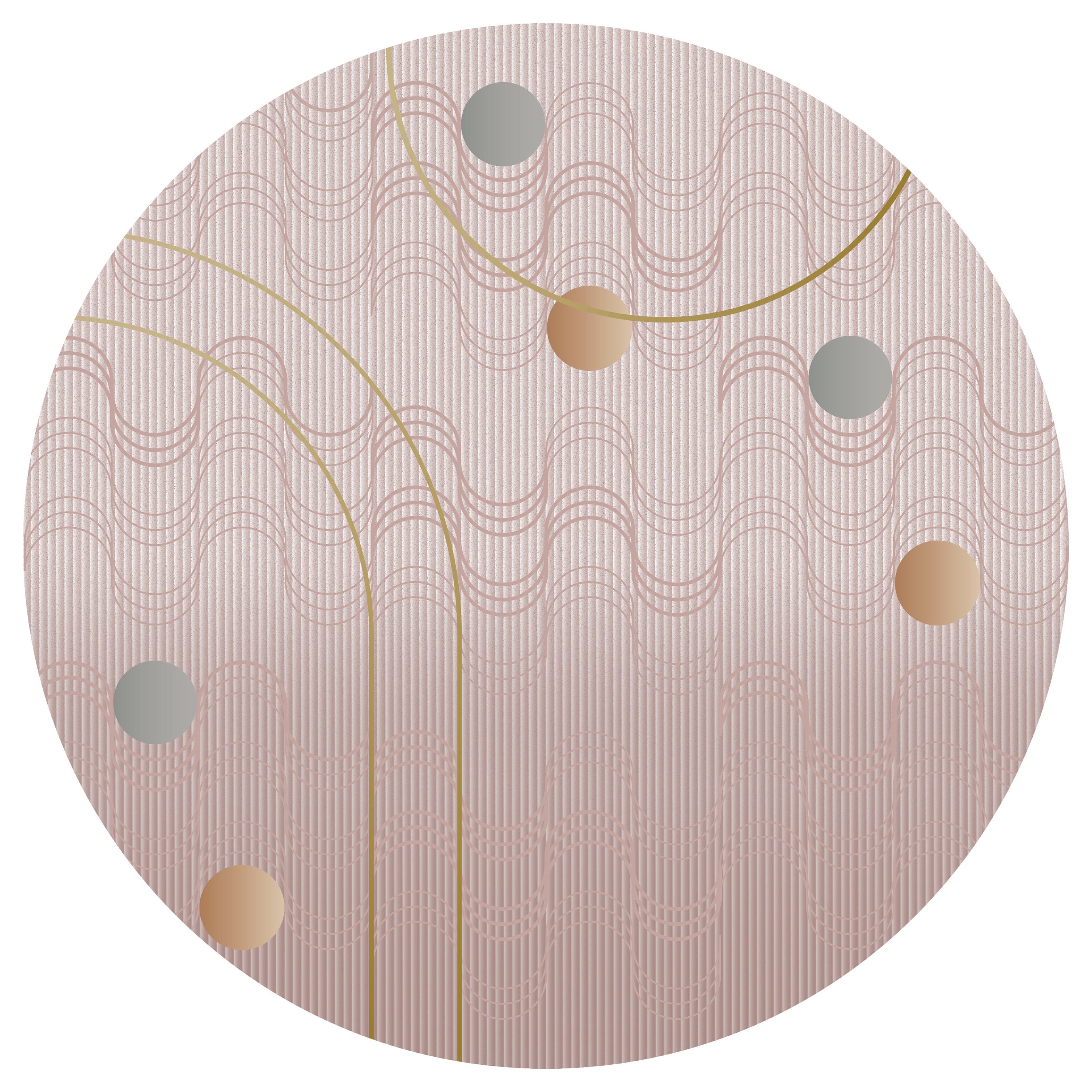 Grand tapis Moooi de la collection Swell à quarts de rose en polyamide souple