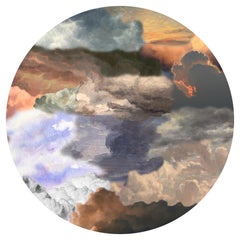 Moooi Tappeto rotondo grande Walking on Clouds Dawn in poliammide a pelo basso di Front