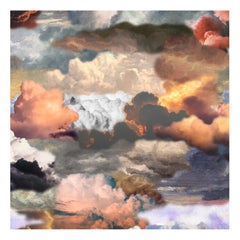 Moooi - Grand tapis carré Walking on Clouds Dusk en polyamide à poils bas à l'avant