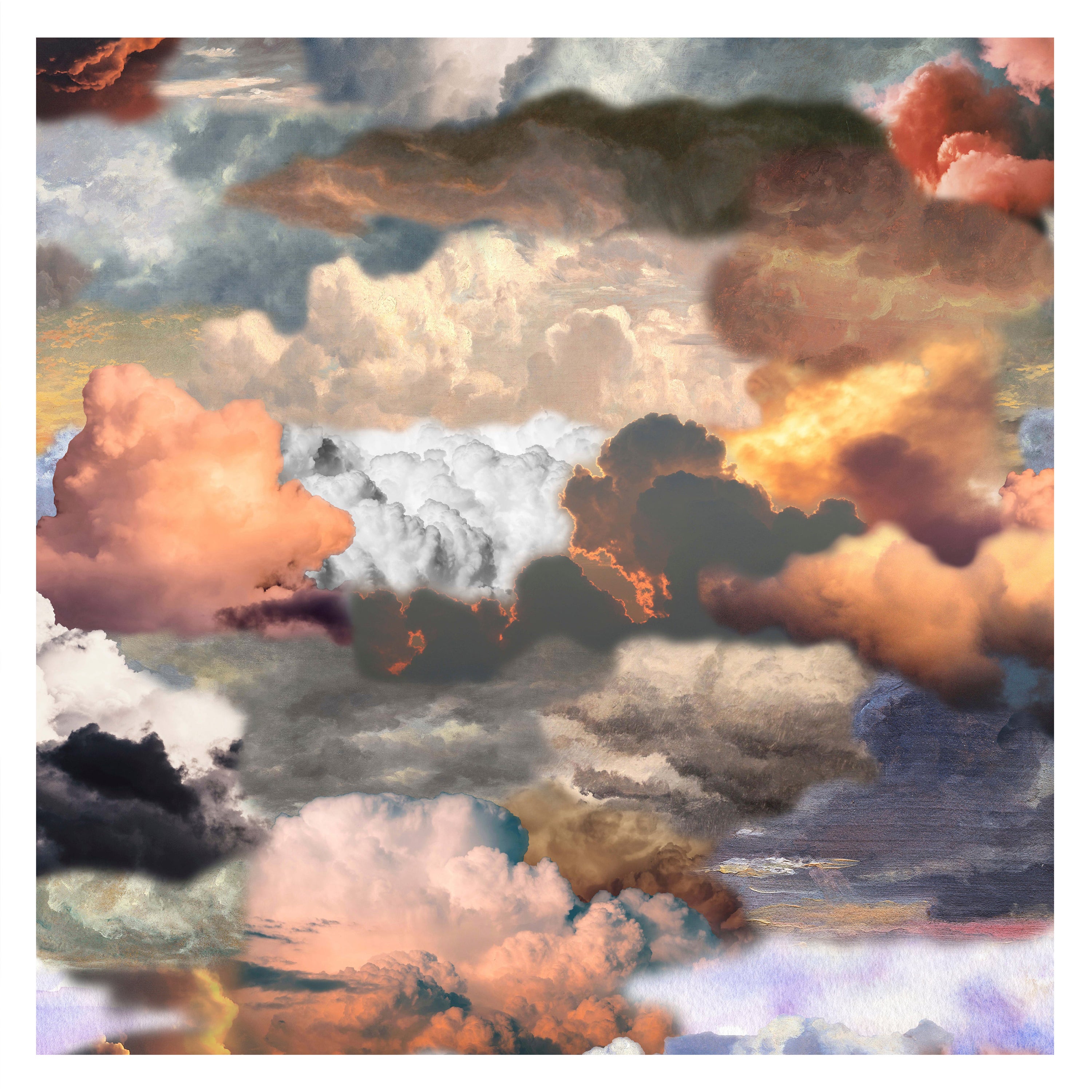Grand tapis carré Moooi Walking on Clouds Dusk en polyamide de tissu souple à l'avant en vente