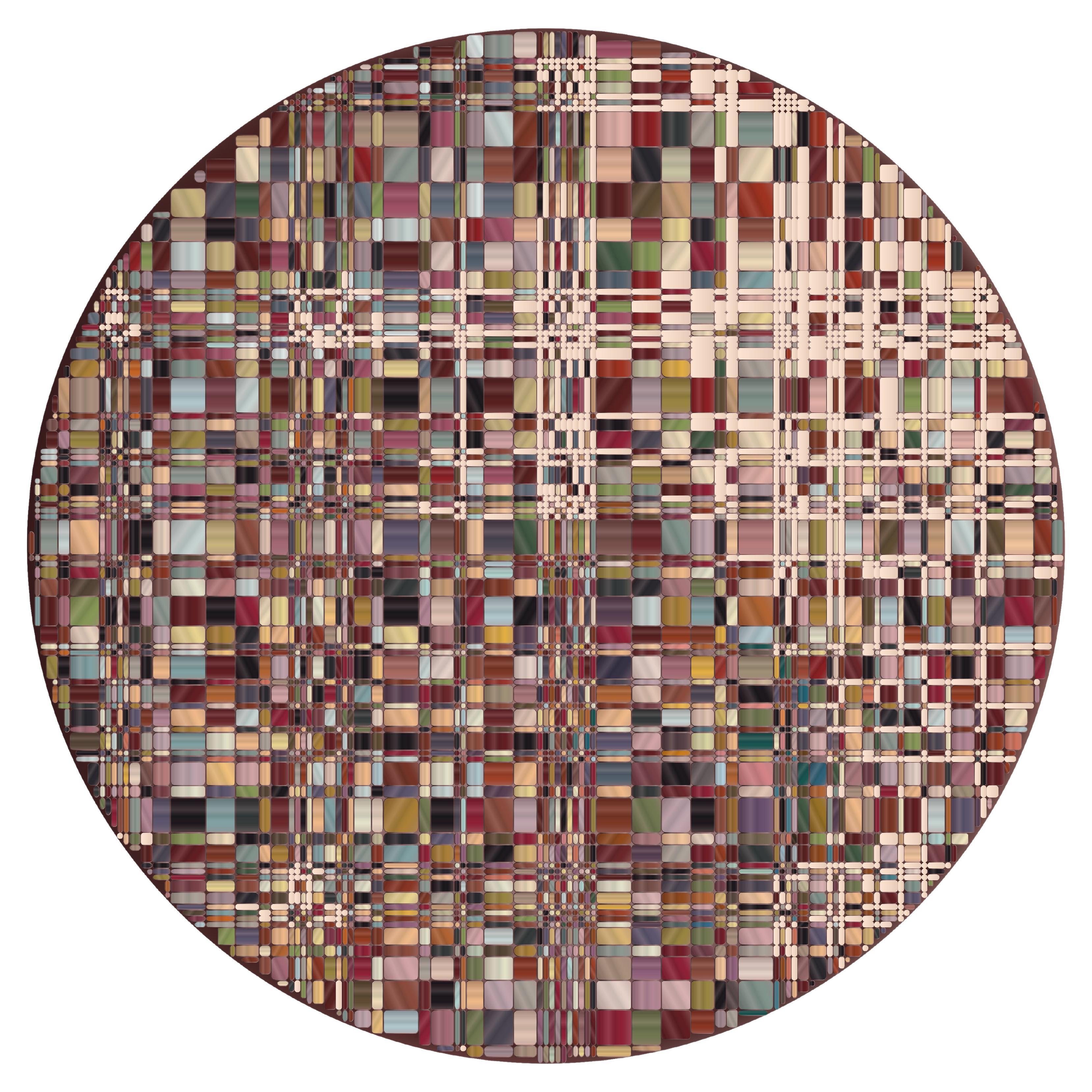 Moooi Large Yarn Box Collection Bead Round 100% Rug in Low Pile Polyamide