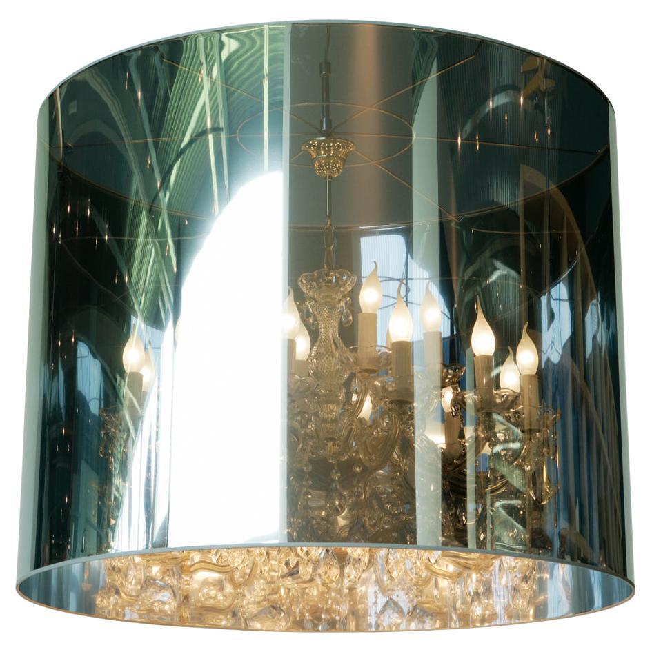 Moooi Light Shade Shade Large Suspension Lamp in Mirror Shade with Metal Frame For Sale