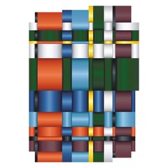 Moooi Lint Orange Rectangle Rug in Low Pile Polyamide by Visser & Meijwaard