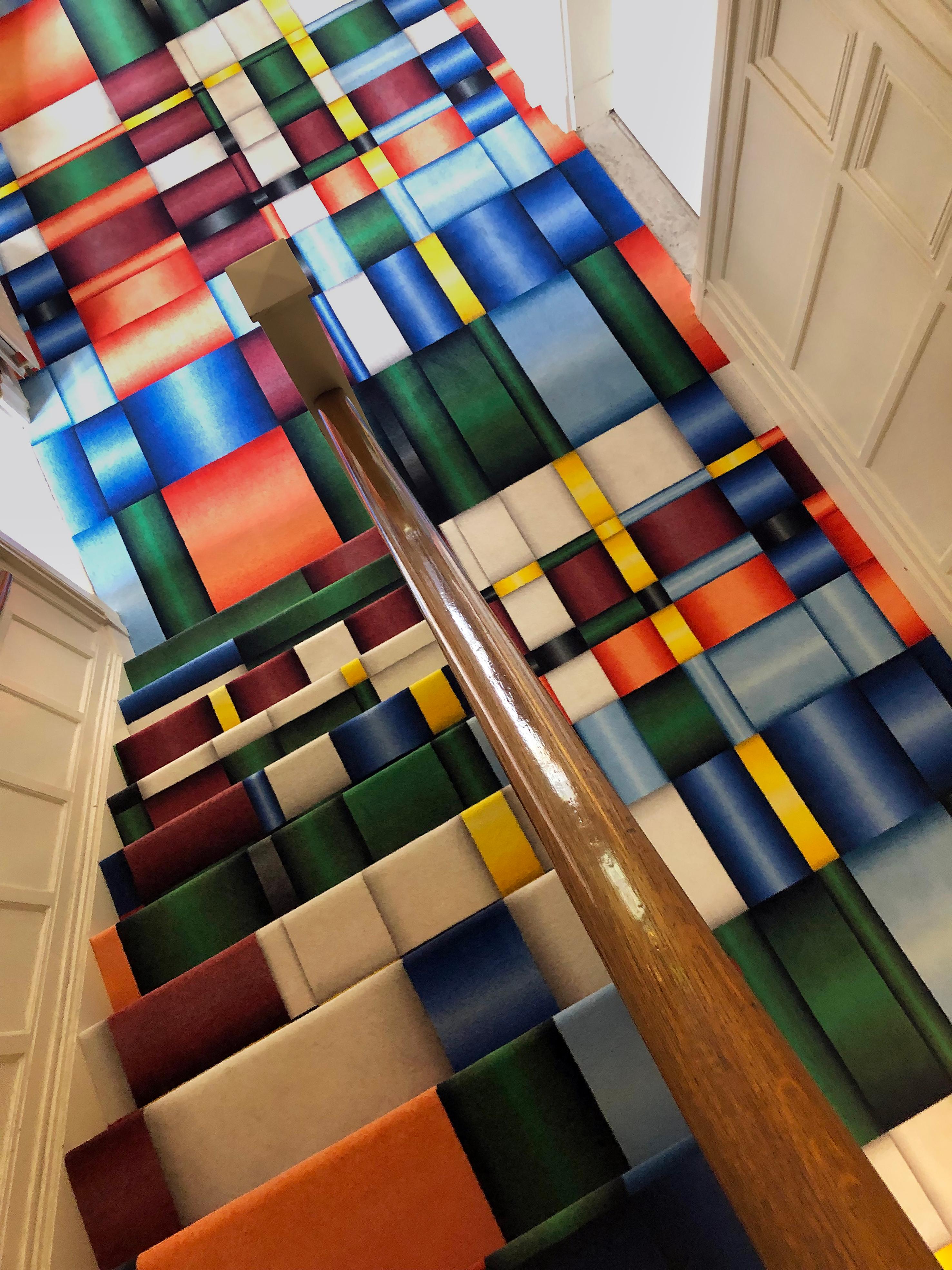 Olandese Tappeto rettangolare Moooi Lint Red in lana con finitura a orlo cieco di Visser & Meijwaard in vendita