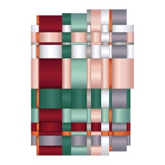 Moooi Lint Red Rectangle Rug in Wool with Blind Hem Finish by Visser & Meijwaard