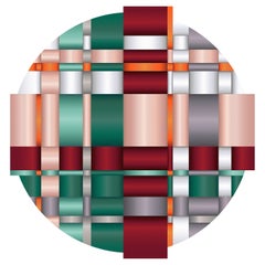 Moooi Lint Red Round Rug in Low Pile Polyamide by Visser & Meijwaard