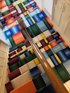 Moooi Roter runder Lint-Teppich aus weichem Polyamide von Visser & Meijwaard