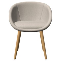 Chaise de salle à manger Moooi Love en tissu beige et pieds en chêne blanc lavé Divina MD 213