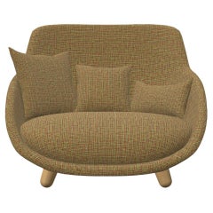 Moooi Love Highback Sofa in Boucle, Rainbow Upholstery & White Wash Stained Legs