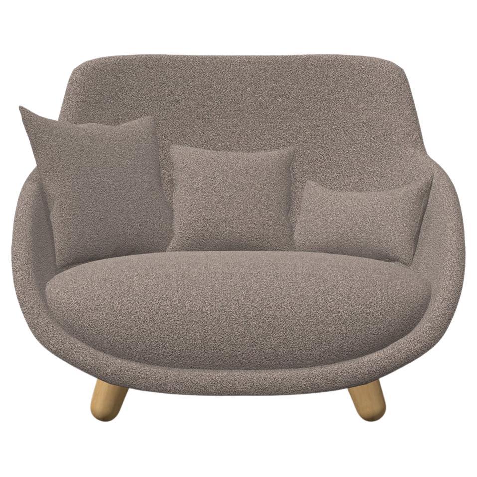 Moooi Love Highback Sofa in Liscio, Latte Scuro Upholstery & White Wash Legs For Sale