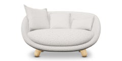 Moooi Love Sofa in Dodo Pavone Jacquard Upholstery & White Wash Stained Legs