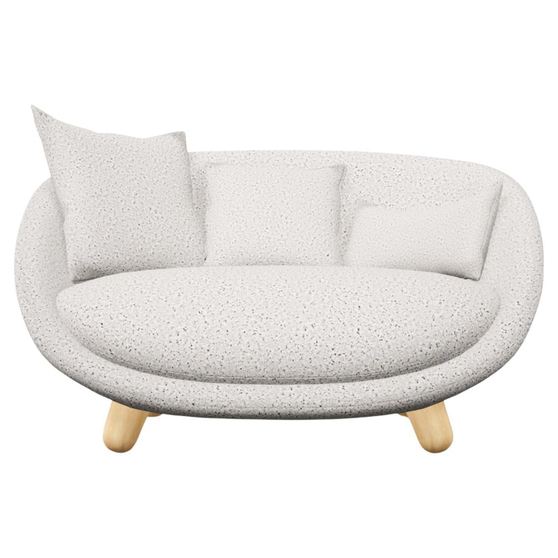 Moooi Love Sofa in Dodo Pavone Jacquard Upholstery & White Wash Stained Legs For Sale