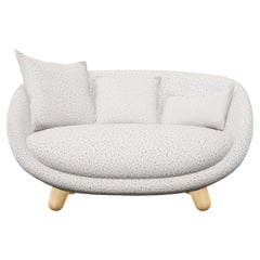 Moooi Love Sofa in Dodo Pavone Jacquard Upholstery & White Wash Stained Legs