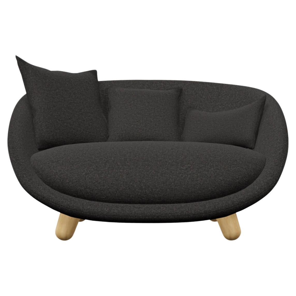 Moooi Love Sofa in Solis, Gray Upholstery & White Wash Stained Legs For Sale