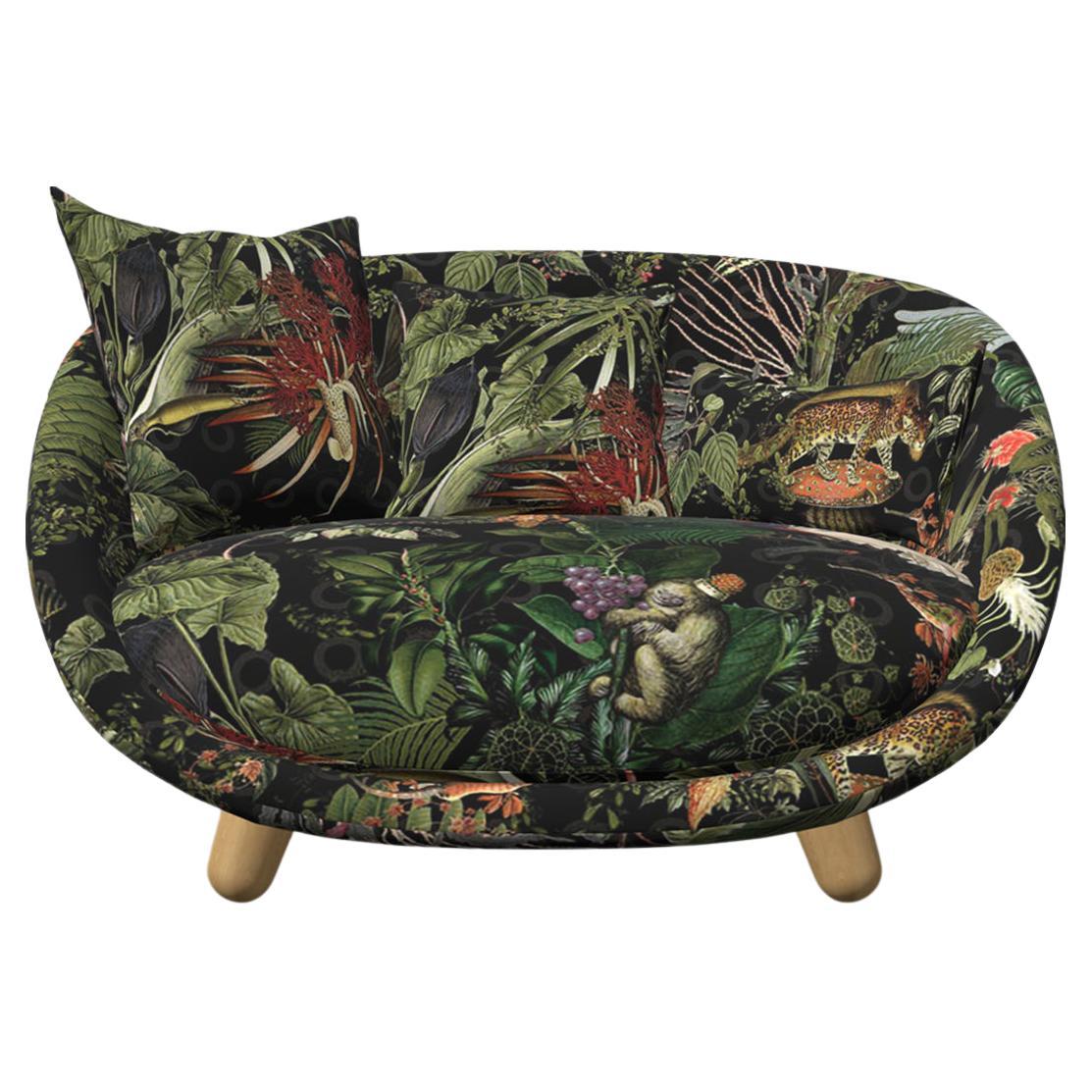Moooi Love Sofa in The Menagerie of Extinct Animals Upholstery & White Wash Legs For Sale