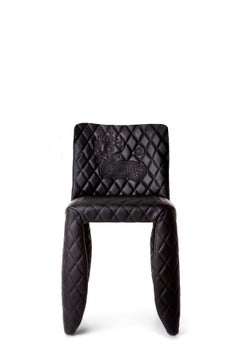 Chaise Moooi Monster Diamond noire avec tissu d'ameublement brodé