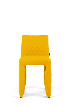 Chaise Moooi Monster Diamond en acier découpé Trio 3, tissu jaune 446
