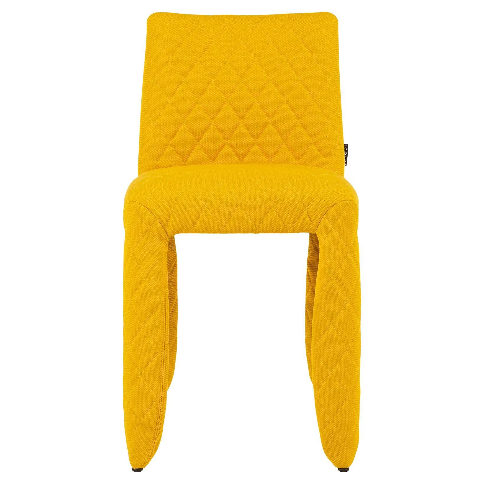 Moooi Monster Diamond Chair in Steelcut Trio 3, 446 Yellow Upholstery For Sale