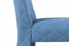 Moooi Monster Diamond Chair with Arms in Denim Light Wash Blue Upholstery