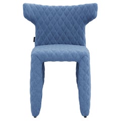 Moooi Monster Diamond Chair with Arms in Denim Light Wash Blue Upholstery