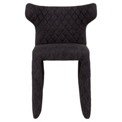 Moooi Monster Diamond Chair with Arms in Denim Midnight Black Upholstery