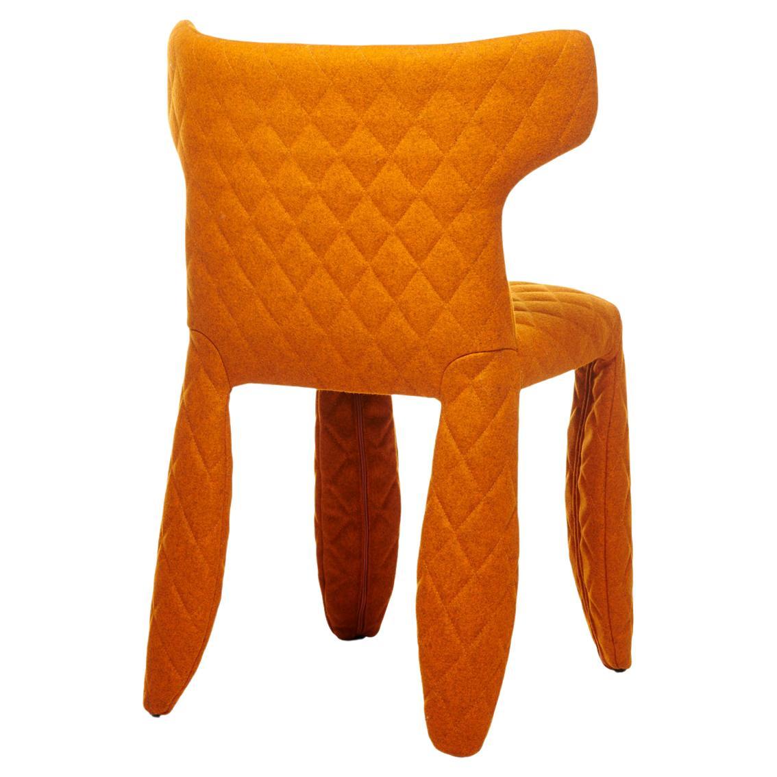 Moooi Monster Diamond Chair with Arms in Divina 3, 542 Orange Upholstery For Sale