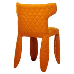 Moooi Monster Diamond Chair with Arms in Divina 3, 542 Orange Upholstery