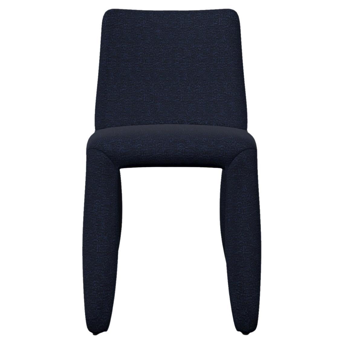 Moooi Monster Naked Chair in Bearded Leopard Jacquard Blue Upholstery For Sale
