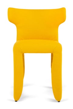 Moooi Monster Naked Chair with Arms in Steelcut Trio 3, 446 Yellow Upholstery