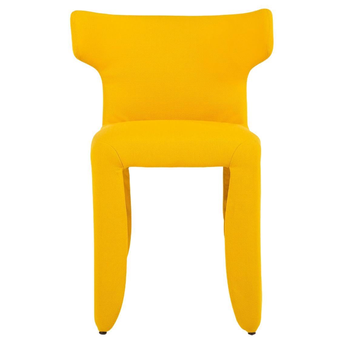 Moooi Monster Naked Chair with Arms in Steelcut Trio 3, 446 Yellow Upholstery For Sale