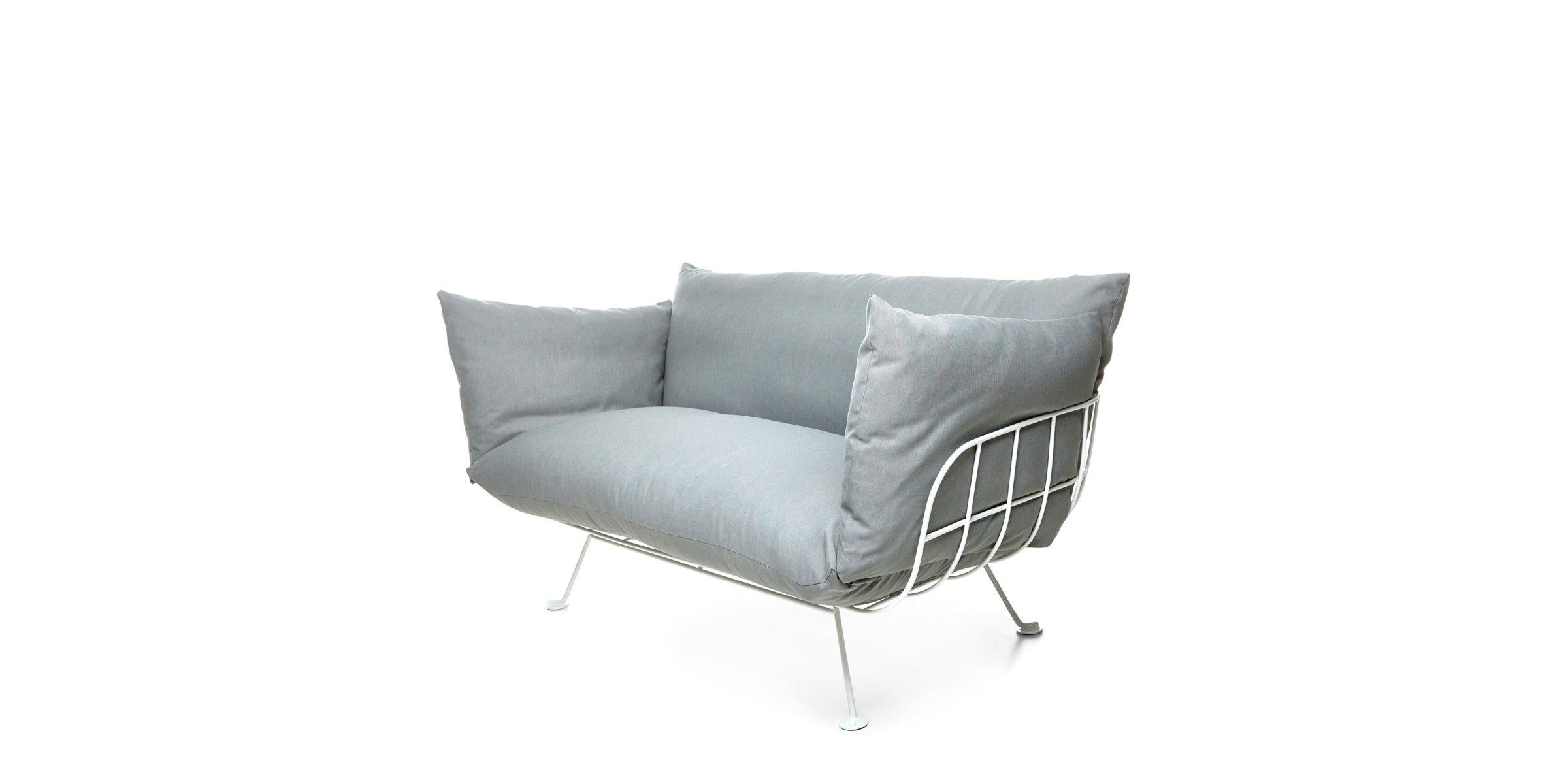 Modern Moooi Nest Double Seater Sofa in Tonica 2 Upholstery with Metal Frame For Sale