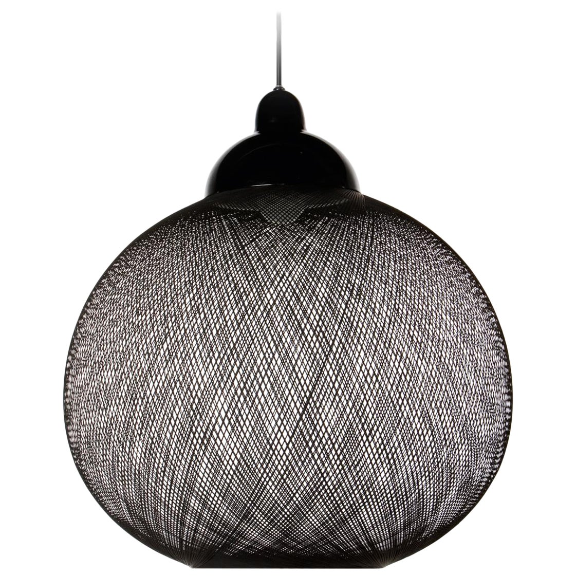 Moooi Non Random Pequeña Lámpara de Suspensión Negra de Aluminio y Fibra de Vidrio, 10 m