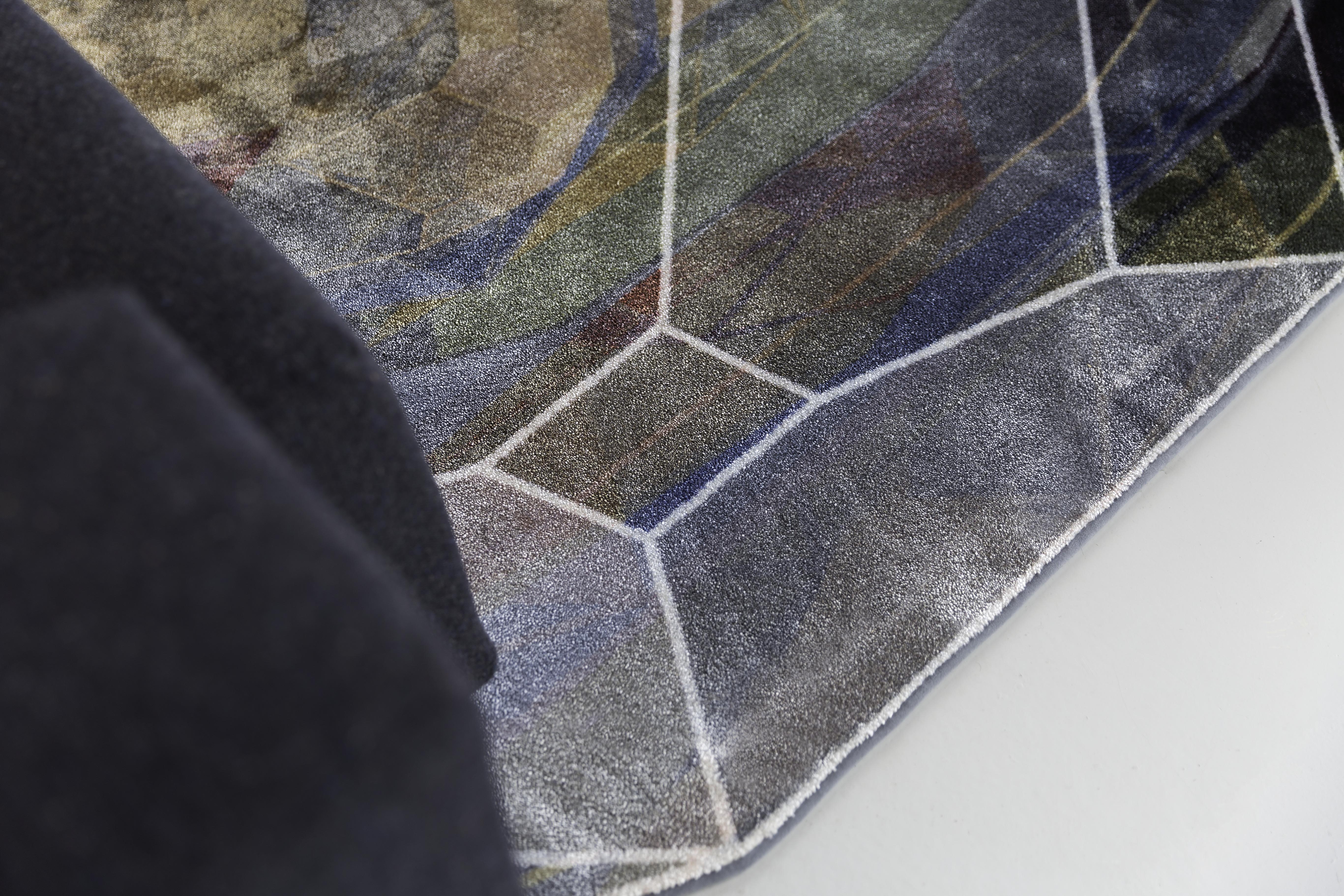 Néerlandais Tapis Moooi Nordic Crystal Brown en polyamide à poils bas d'Ingimar Einarsson en vente
