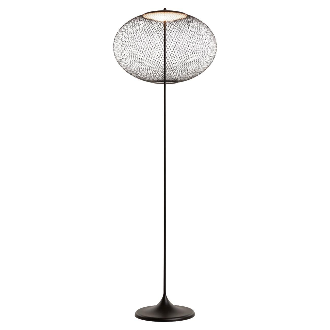 Moooi NR2 Black LED Floor Lamp with Powder Coated Steel Stand by Bertjan Pot For Sale