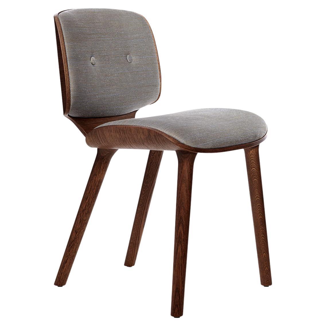 Moooi Nut Dining Chair in Cinnamon Stained Oak & Oray Ronan, Mineral Upholstery For Sale