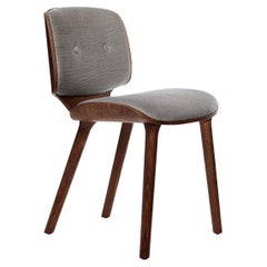 Moooi Nut Dining Chair in Cinnamon Stained Oak & Oray Ronan, Mineral Upholstery