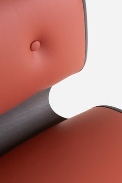 Sedia da pranzo Moooi Nut in Oak Oak tinto grigio e tappezzeria Spectrum Red Brown 30172