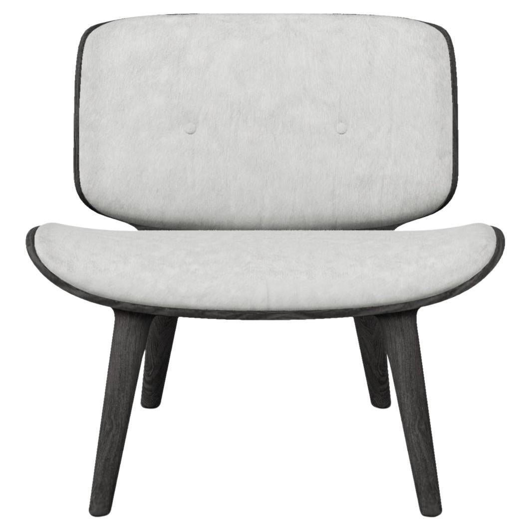 Moooi Nut Lounge Chair in Hairy Upholstery with Oak Stained Grey Frame For Sale